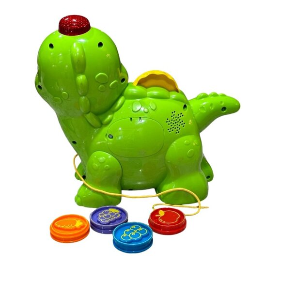 VTech Chomp and Count DINO w 4 Food Coins Electronic Interactive Numbers VIDEO!! - Picture 5 of 8